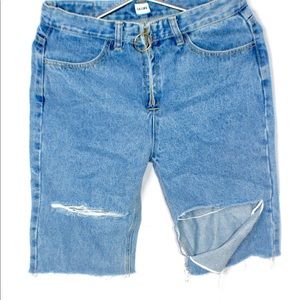 Size 10 distressed Oaonv cutoff denim shorts ,